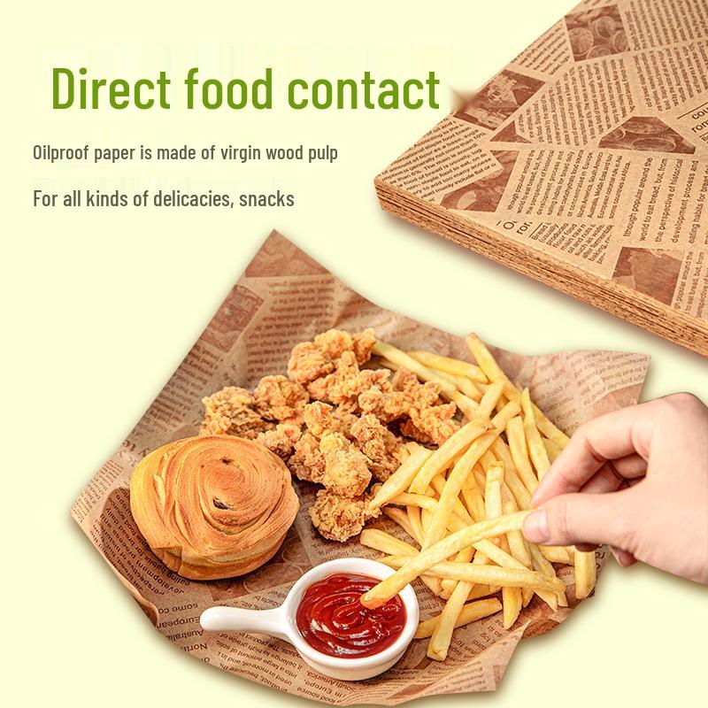 Oil-Proof Food-Grade Baking Paper: English Newspaper Design for Hamburgers and Placemat Use