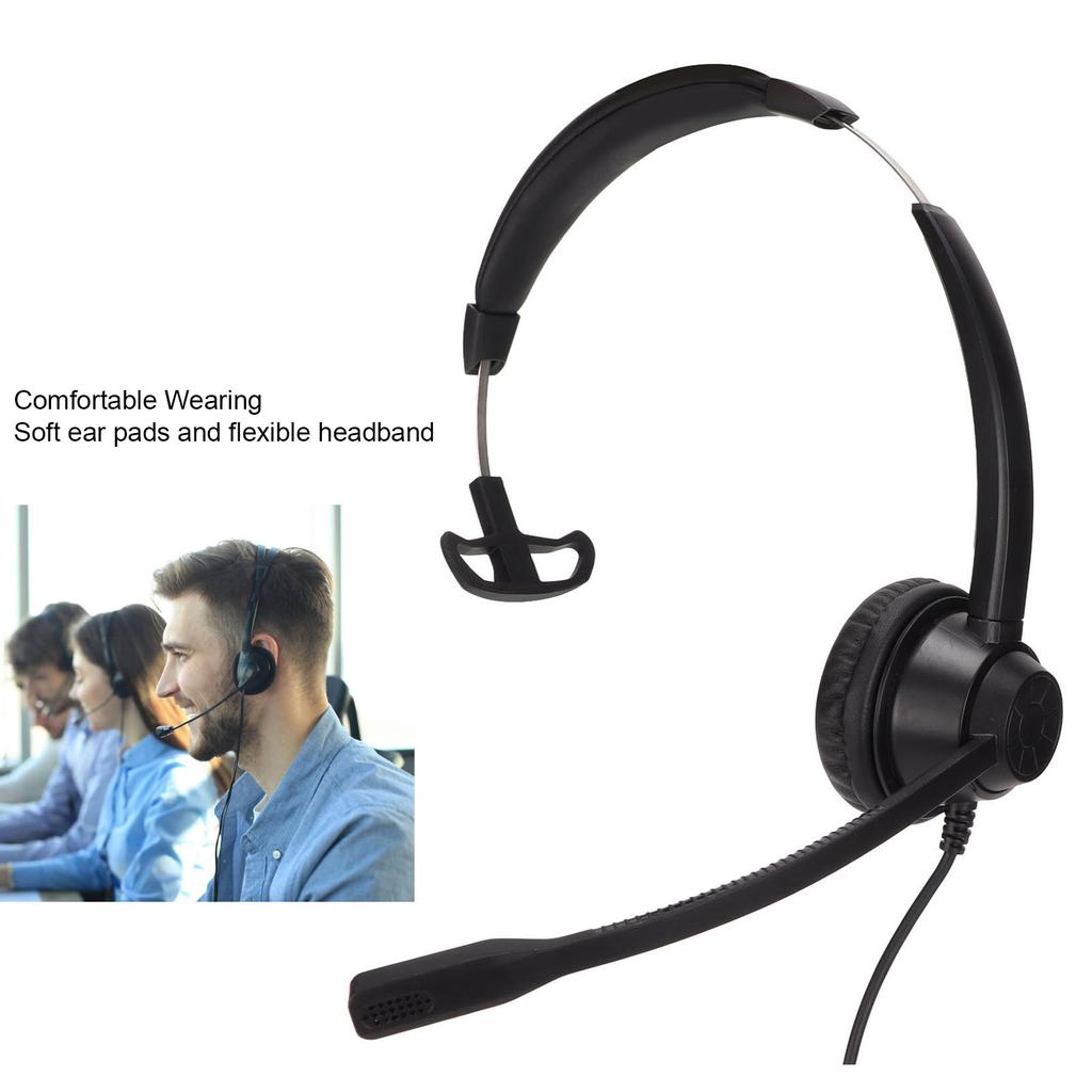 Kundenservice Kopfhörer Telefon Headset Lautsprecher Lautstärkeregelung Mikrofon Stummschaltung Monaural RJ9 Business Headset Schwarz