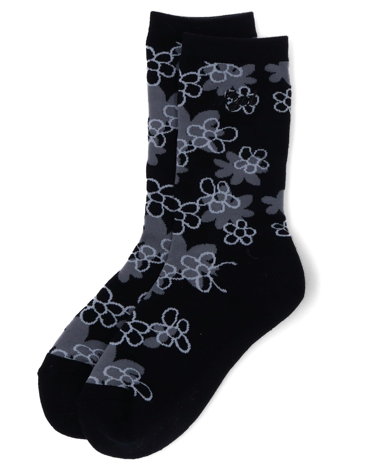 

Pixel Flower Jacquard One Size X-girl Socks, 105243054009, Black, чорний