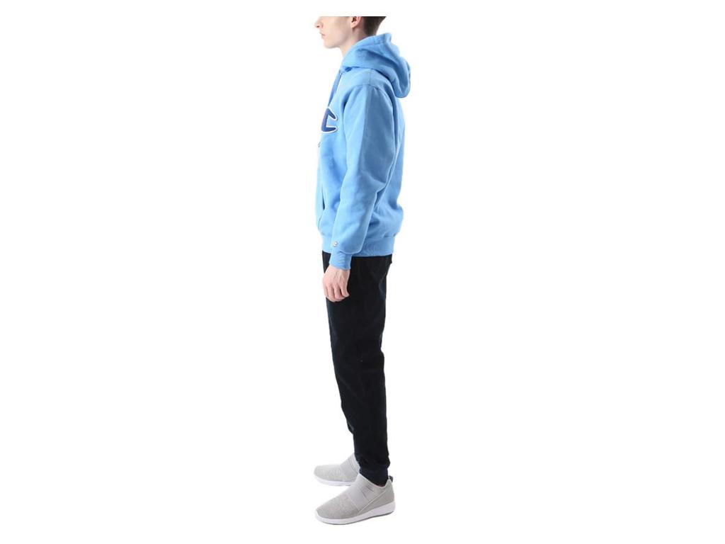 Champion Big Logo Pullover Sweatshirt Hoodie Action Style C3-E127 Men's C3-E127 Sky Blue XXL