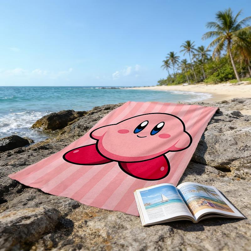 1pc Kirby2 Beach Towel, Beach and Seaside Swimming Pool Equipment, Fashion Pattern, Rectangular, Travel Essentials