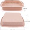 Silicone Square Cake Pan - Non-Stick, Easy Release, Heat Resistant for Baking Cakes, Brownies, Cheesecakes and More 8.5 Inch 3 Pack for Oven,