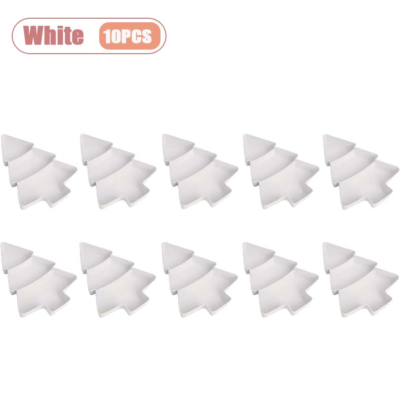 1-10PCS Plastic Divided Fruit Tray Christmas Tree Candy Dish Snack Plate Decorative Compartment Serving Tray for Living Room