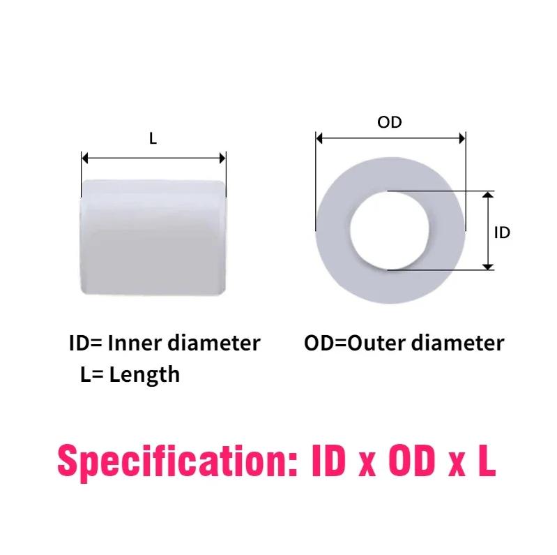 10/20Pcs White POM Bushing Washer M3 M4 M5 M6 M8 M10 Insulated Plastic Gasket Round Hollow Unthread Standoff Spacer Sleeve