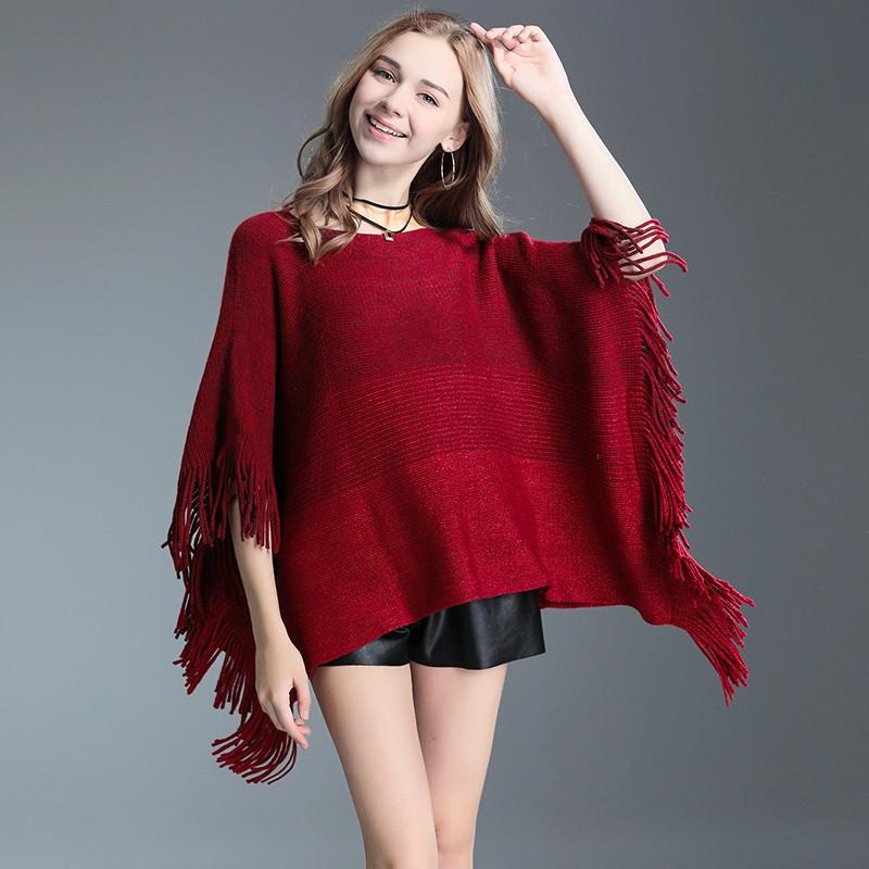 Women's Fashion Casual Fall Winter Solid Color Print 1/2 Sleeves One Shoulder Sweaters
