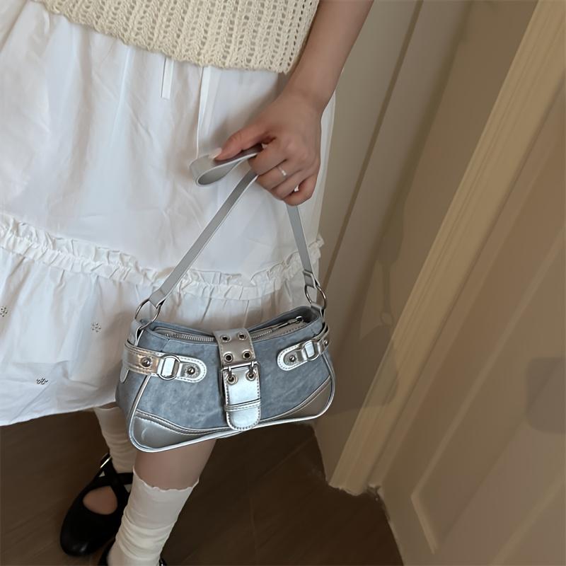 Hot Girl Motorcycle Studded Summer Niche Cute Women's Shoulder Bag/Shoulder Bag, Can Be Carried by Hand, Shoulder, or Crossbody (Two-Way)