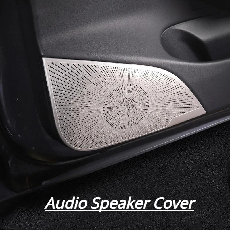 Car Door Audio Speaker Cover Loudspeaker Trim Frame Sticker Stainless Steel for Tesla Model Y 2024-2024 Interior Accessories