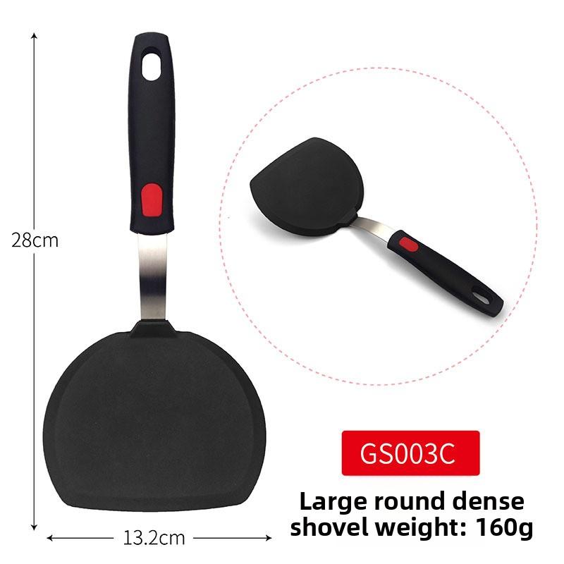 Silicone Teppanyaki Cooking Spatula, Non-Stick Pan Pancake and Tamagoyaki Spatula, Heat-Resistant Kitchen Tool Large round spatula