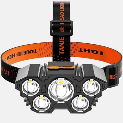 Portable Lighting LED Headlamp 4 Modes Outdoor ABS Head-mounted Rechargeable Flashlight Fishing Light Built-in Battery Waterproof Headlight