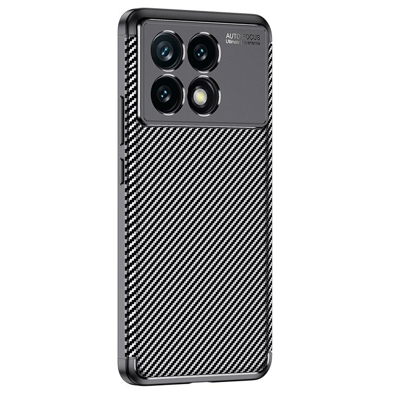 

For Xiaomi Redmi K70E 5G/Poco X6 Pro 5G TPU Phone Case Carbon Fiber Texture Fingerprint Prevention Cover A