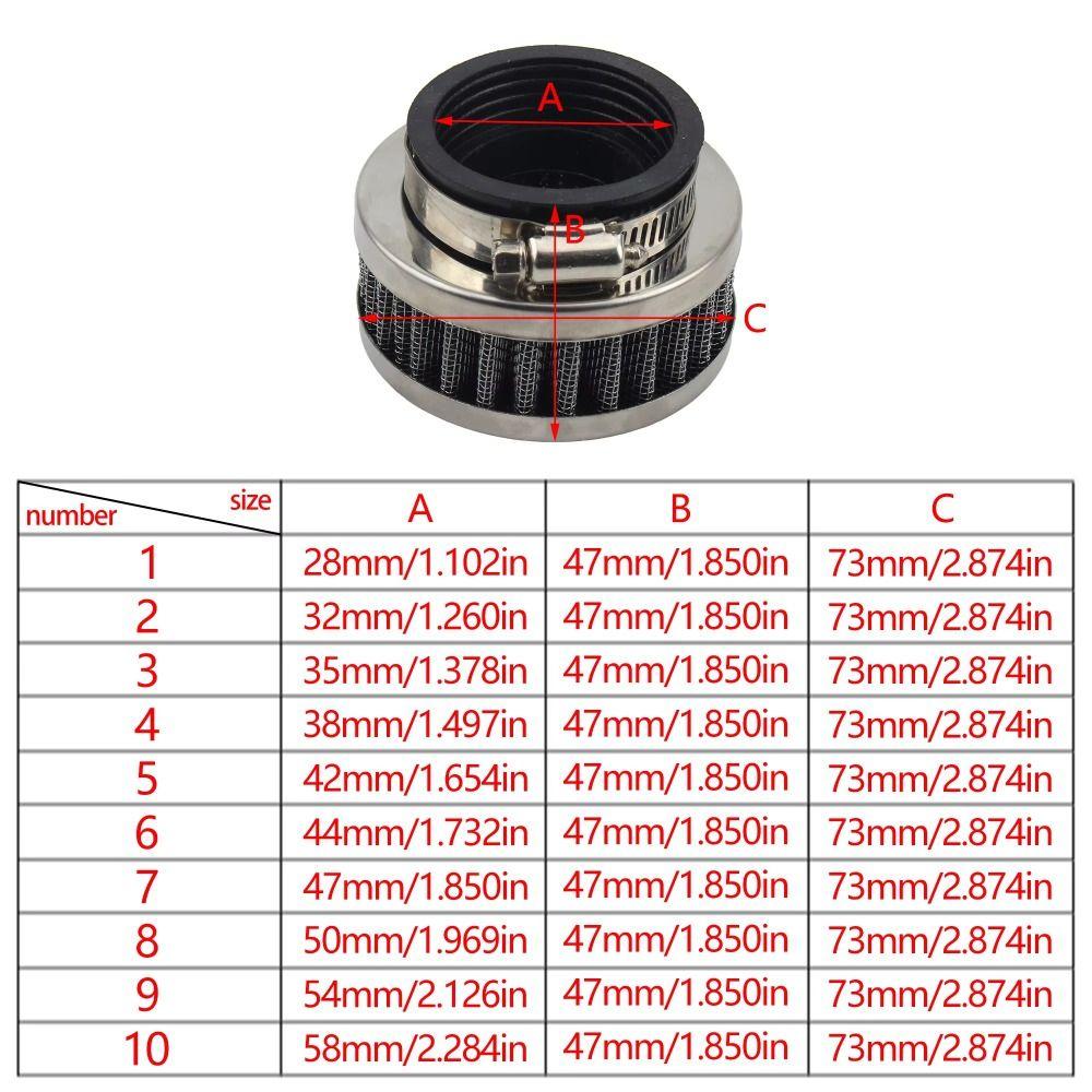 Rubber Flange Motorcycle Air Filter Filter Paper Intake Air Filter Off-Road Motorcycle