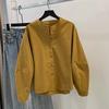 Double Placket Long-sleeved Shirt Top Autumn Loose Shirt Elegant Shirt