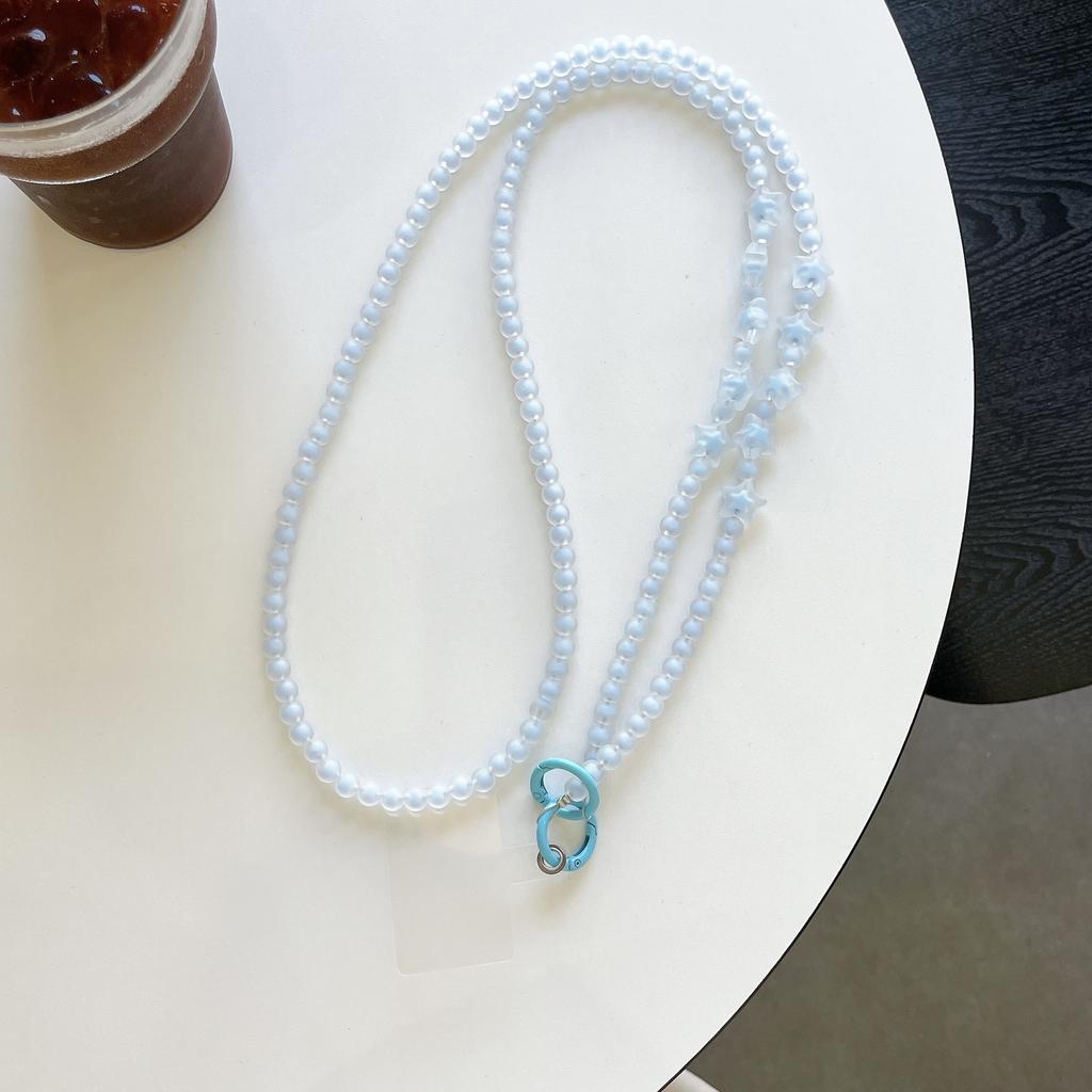 Cute Candy Jelly Star Beaded Chain Crossbody Shoulder Lanyard Lovely Decorative Straps Charm Handbags for Mobile Phone Accessory