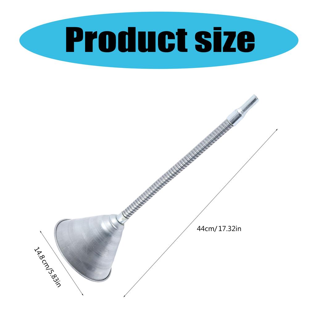 42cm Eisen Kraftstofftrichter mit Metallfilter Vielseitiger Metalltrichter Schwerlast Kraftstofftrichter für Auto Motorräder & LKW