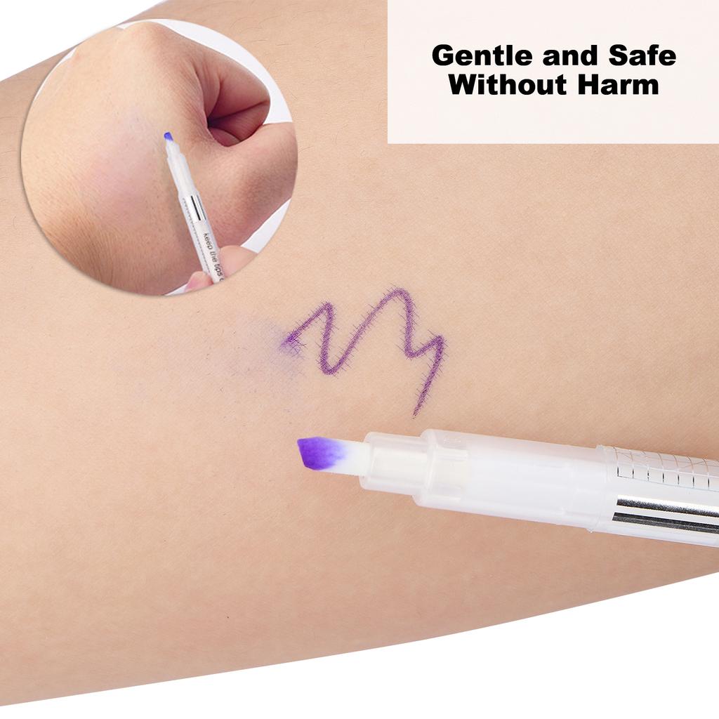 3Pcs Marker Erase Pen Gentle No Odor Skin Marker Wiping Pen with 9 Replacement Heads for Eyebrow Lip