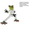 Taekwondo Frog Figurine Black Belt Green Frog Statue Resin Martial Arts Animal Sculpture