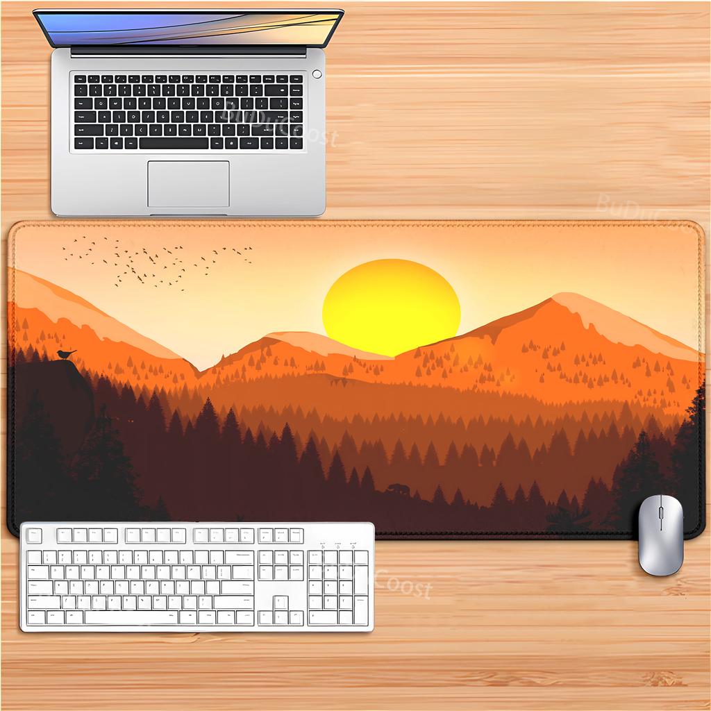 Laptop Gamer mousepad landscape mountain sunset racecar cartoon mouse pad Large Rug Locking Edge Keyboard Desk Mat for CSGO LOL