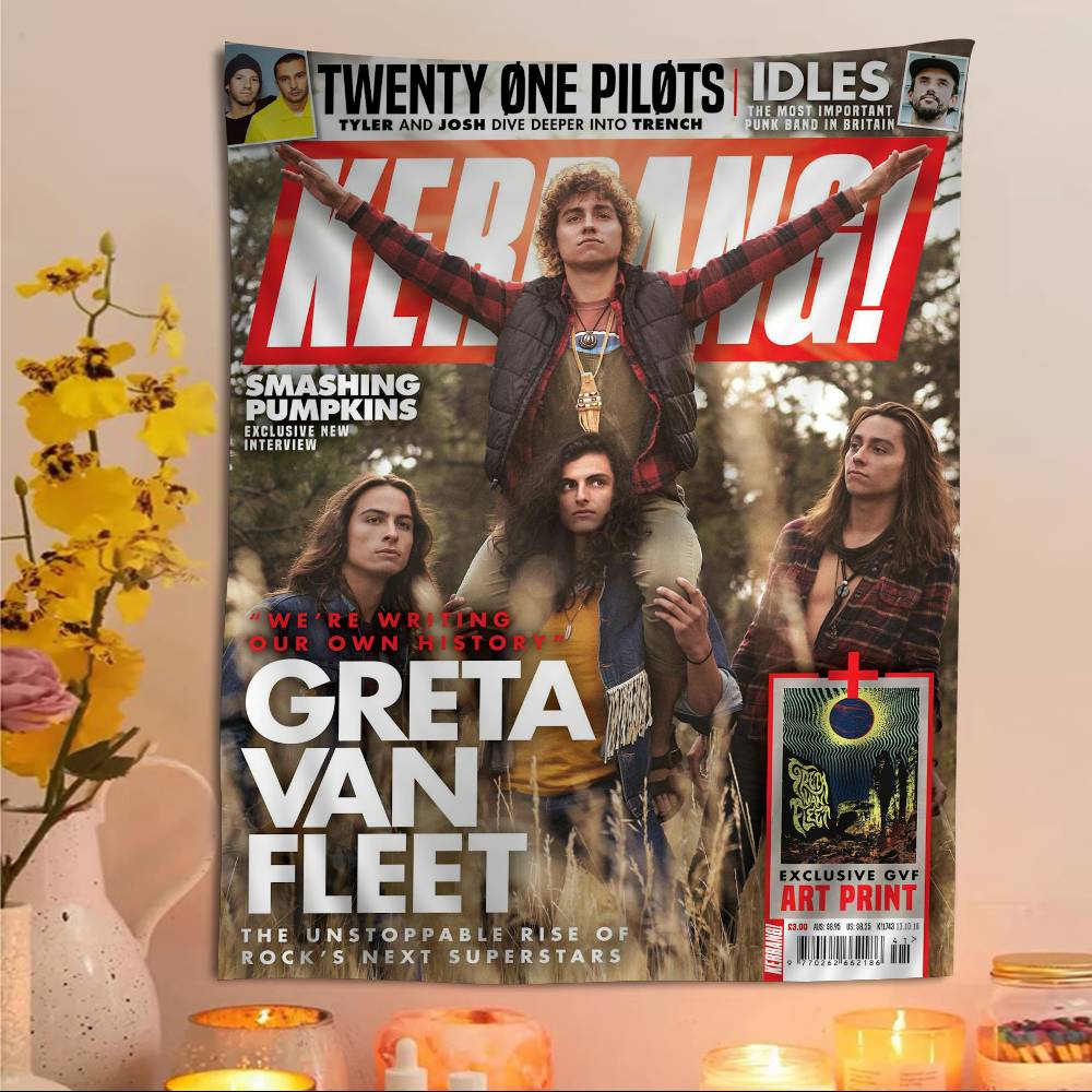 Greta Van Fleet Band Rock Cartone Animato Arazzo Arte Fantascienza Stanza Arredamento Casa Arte Arredamento Casa