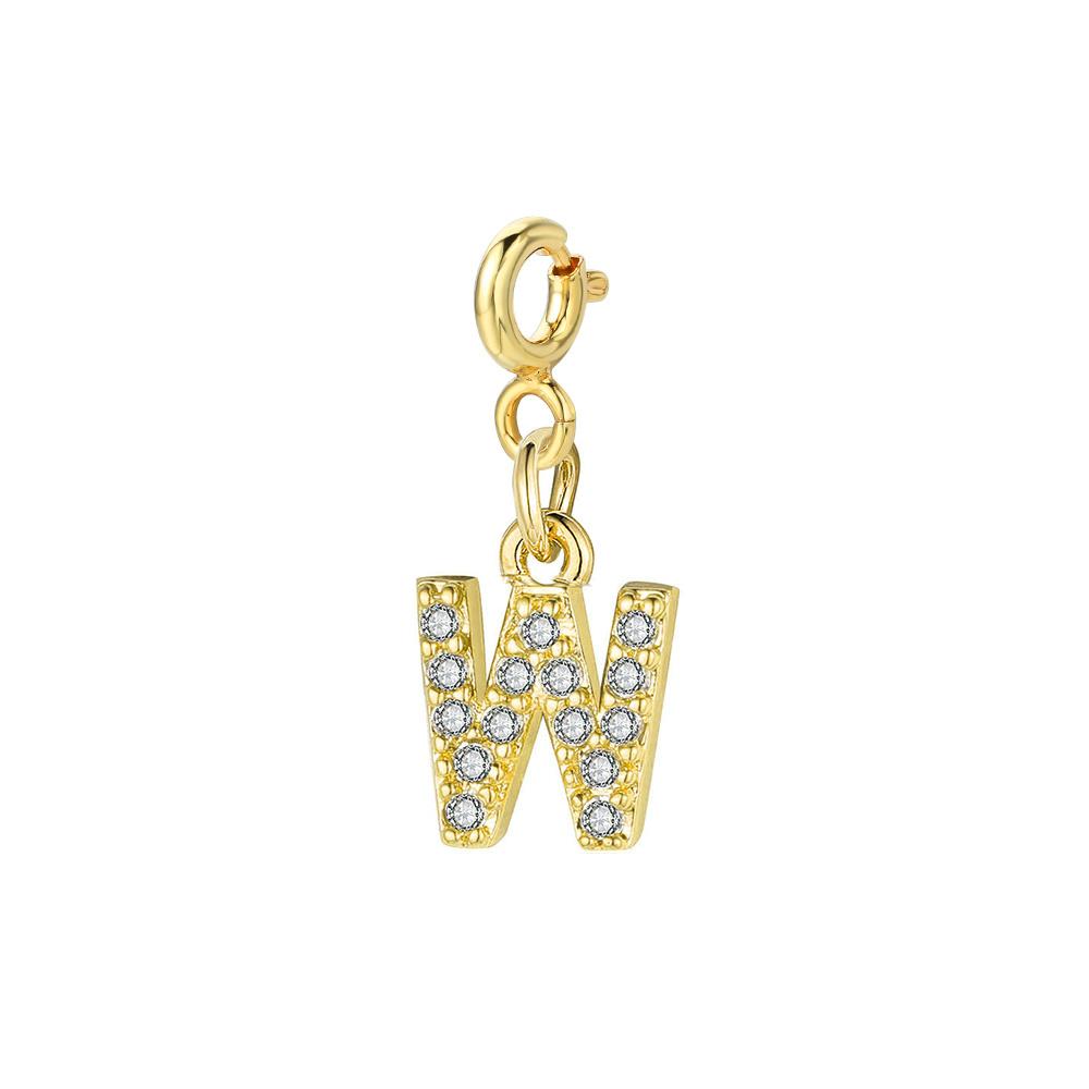 Trendy Gold Color Micro-inserts Zircon Alphabet Charm DIY Making Letter Pendant Necklace Bracelet Accessories Fashion Jewelry