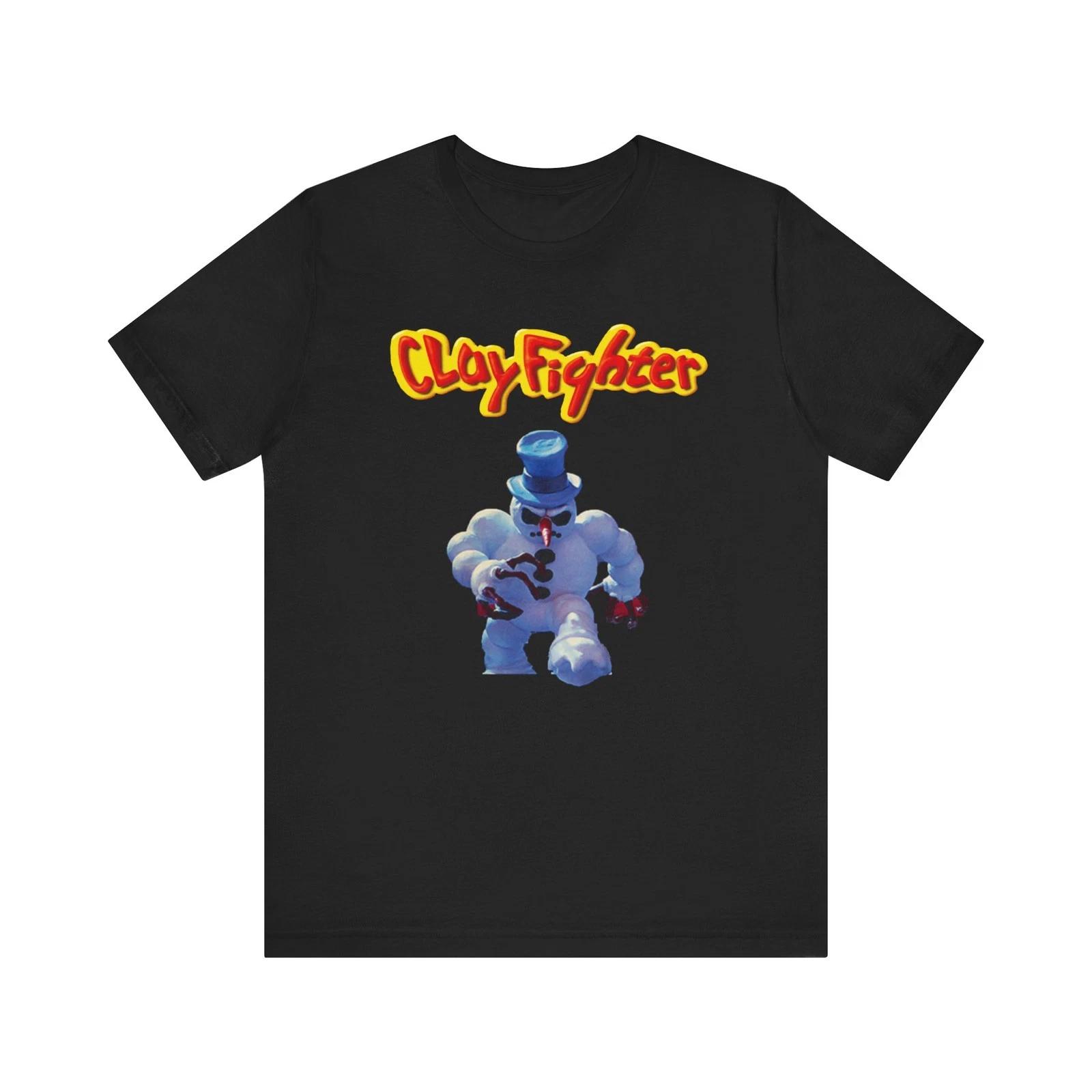 Clayfighter SNES Pixel Art Retro Style Unisex Short Sleeve Tee 100% Cotton T-shirt Mens Tees Top L