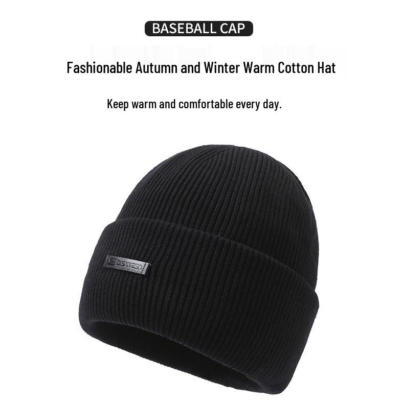 Men's & Women's Warm Knitted Wool Hat: Autumn/Winter Outdoor Cold-Proof Velvet-Lined Cycling Beanie