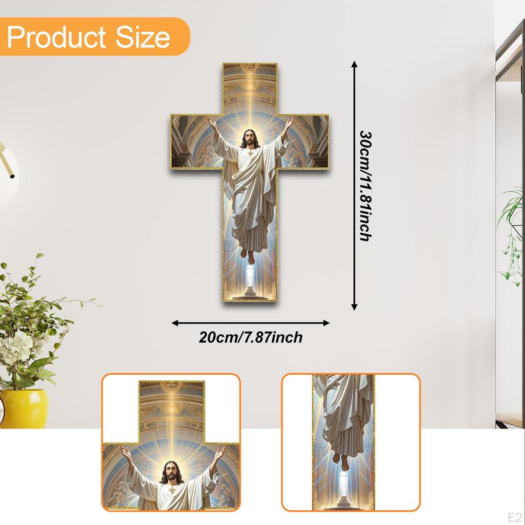 Dekoracja Krzyż na Ścianę Kolekcja Drewniana Uchwyt Dekoracyjny Rękodzieło Prezent Salon