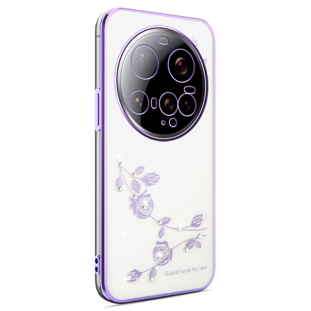 KADEM For Xiaomi 15 Ultra Case Flower Rhinestone Decor Electroplating TPU Phone Cover