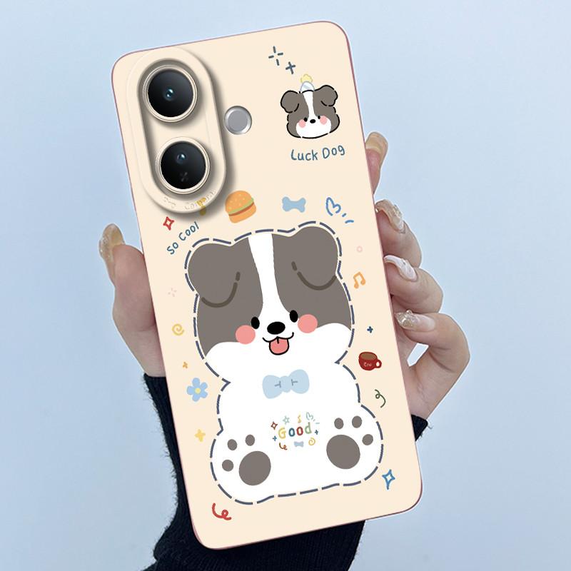 Case For Vivo V60 Lite Cute Panda Sweet Girls Cats Liquid Silicone Soft Back Cover For VivoV60Lite 5G Bumper Protective Casing