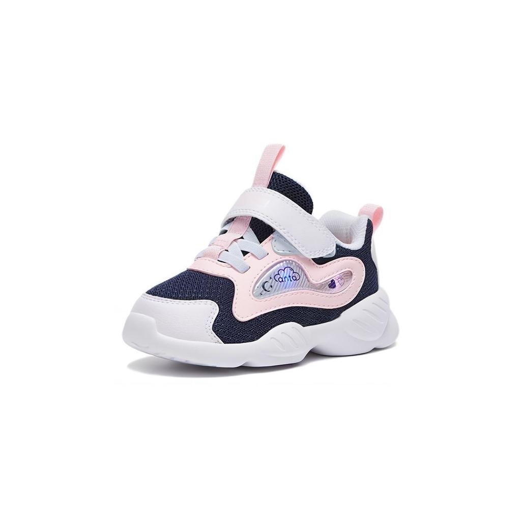 Anta Comfortable Versatile Non-Slip Durable Low-Top Walking Shoes Baby Shoes Black White Pink 322310014-3