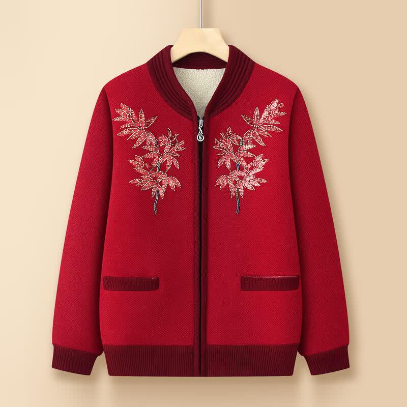 Yalu Women's Plush Lined Knitted Cardigan