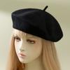 1pc Women's Solid Color Knit Beret, Elegant Japanese Style, Suitable For Daily Travel And Shopping Vintage Casual