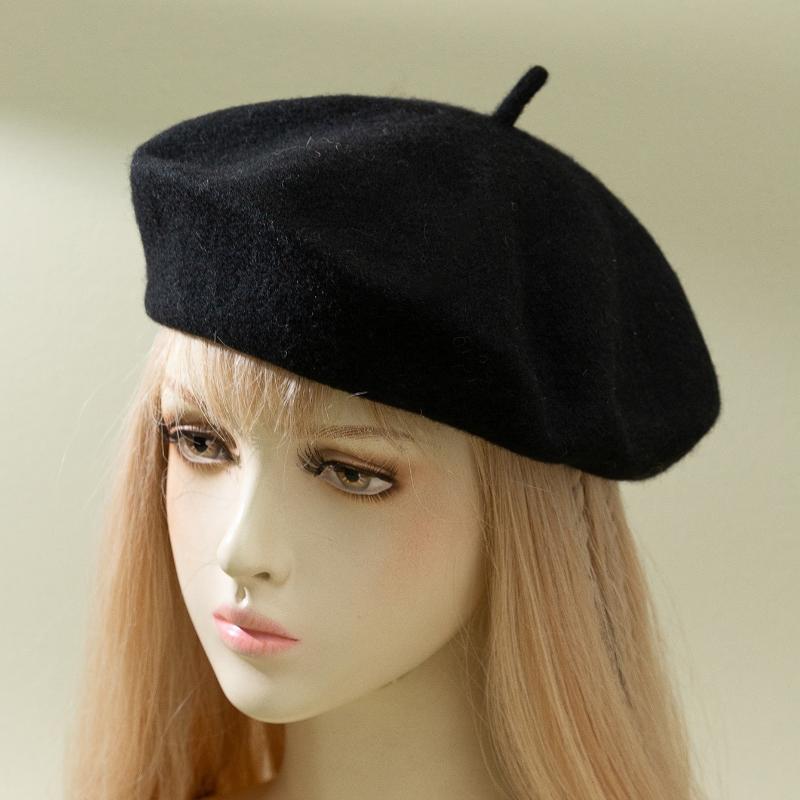 1pc Women's Solid Color Knit Beret, Elegant Japanese Style, Suitable For Daily Travel And Shopping Vintage Casual