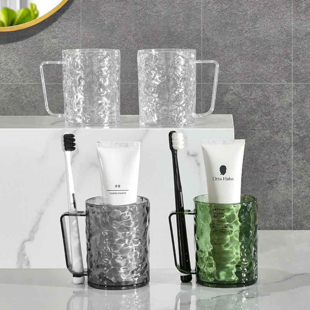 2 Pcs/set Elegant Couple's Toothbrush Mug Set - Glacier Pattern Mouthwash Mug,Perfect Toothbrush Holder,Ideal for Couples