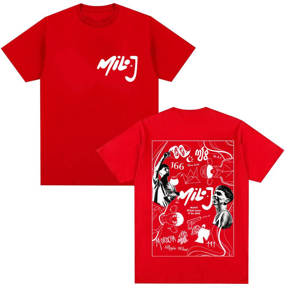 2025Summer Rapper Milo J Madrid Wizink Canter Tour Print TShirt Unisex Women Casual Fashion Retro 100 Pure Cotton Printed Tshirt S