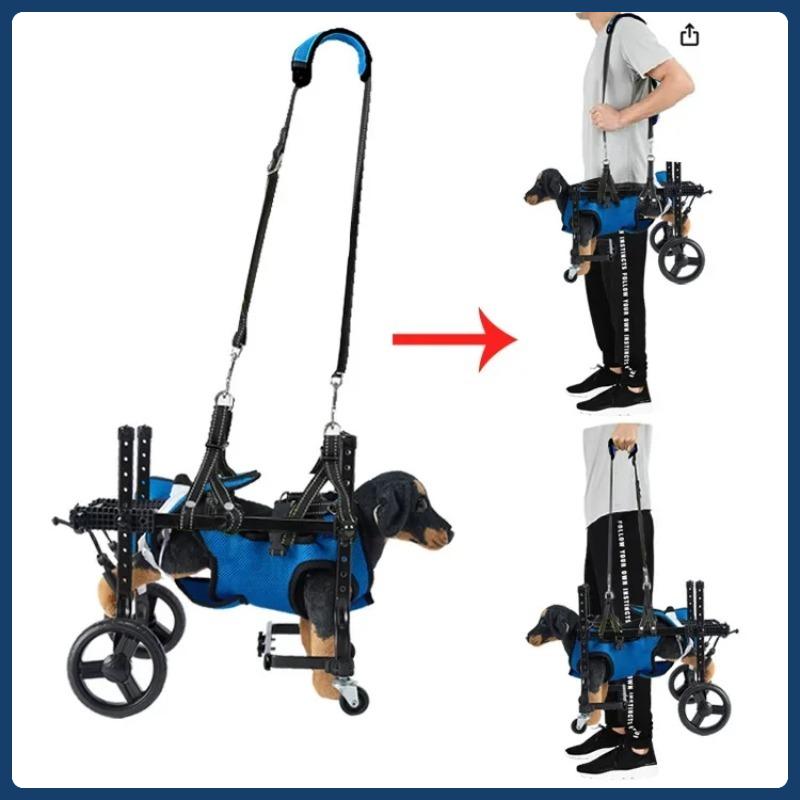 4-Wheel Pet Wheelchair Dog Walking Assistance Cart Elderly Canine Mobility Aid Small Dogs Disabled Pet Support