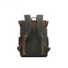 Backpack Retro Shoulder Travel Bag Outdoor Student Satchel Sports Waxed Waterproof Canvas Travel Bag with Leather