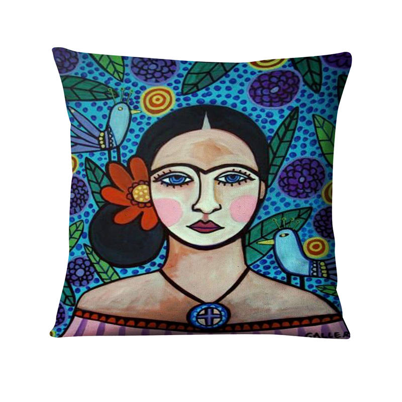 Heimkissen Dekoration Mexikanisches Mädchen Malerei Kissen Dekokissen Heimdekoration Almofadas Decorativas Para Sofa Wurfkissen