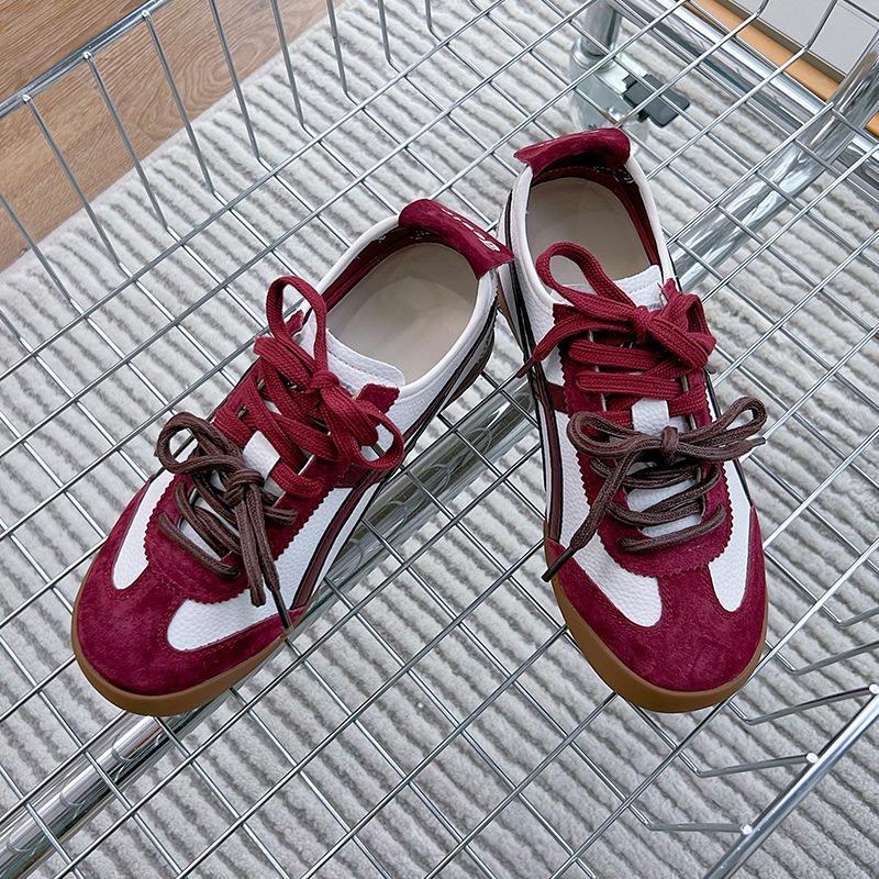 Leather women's spring and summer new flat-bottomed sports women's versatile women's shoes retro casual shoes women