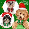 8pcs Christmas Santa Claus Doll Pet Dog Dog Cat Bow Tie Accessories Christmas Tree Decoration Adjustable Pet Red Collar