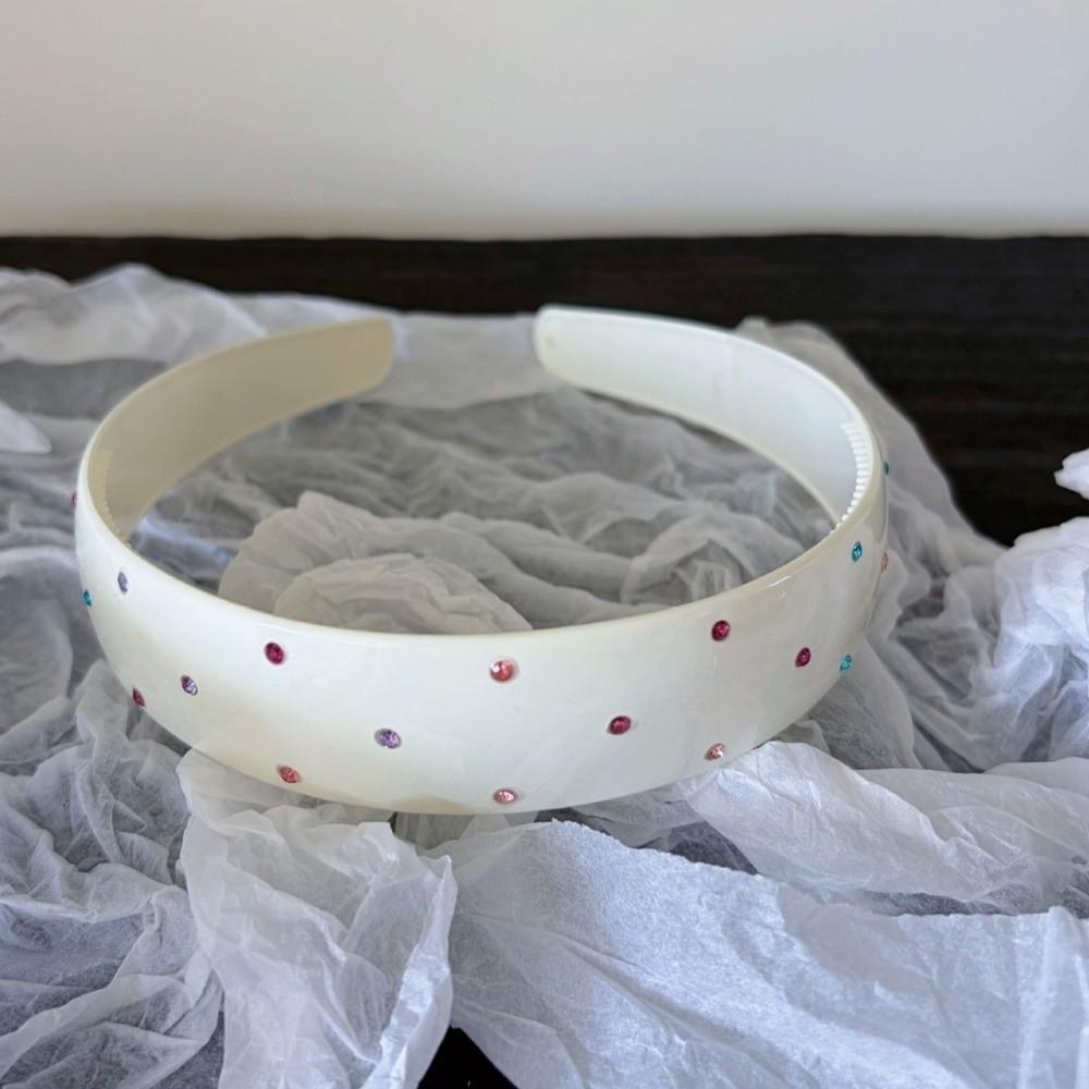 Leopard Print Acrylic Rhinestone Headbands Colorful Hair Accessories Luxury Wide Hair Hoops Daily
