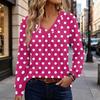 Damen Retro Bedruckte Baumwollähnliche Bluse für Lässige Tägliche Kleidung