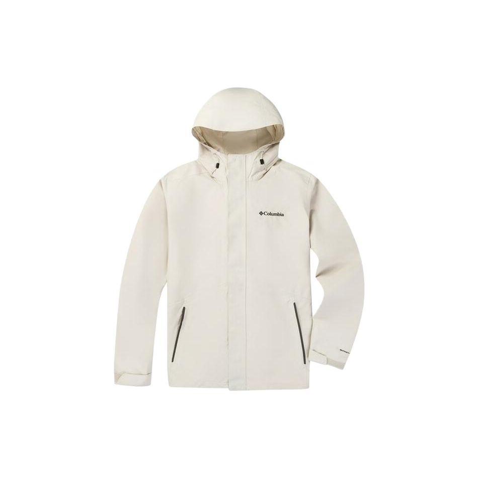 Columbia Cam Heights 2 Solid Logo Hooded Down Inner Layer 3 In 1 Waterproof Windproof Warm Jacket Unisex jackets Off-White XE1504-278