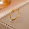 Cazador Adjustable Beads Twisted Rope Thin Rings for Women Stainless Steel Kpop Jewelry Gold Plated Open Finger Rings 2026 Trend