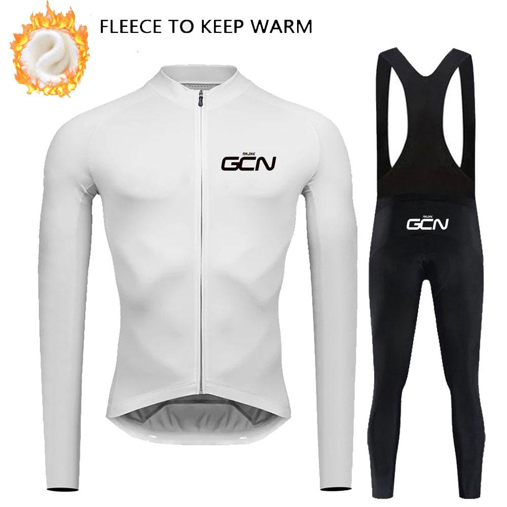 Winter Cycling Clothing 2026 Men's Long Sleeves Cycling Jersey Set Winter Thermal Fleece Road Bike Cycling Clothing