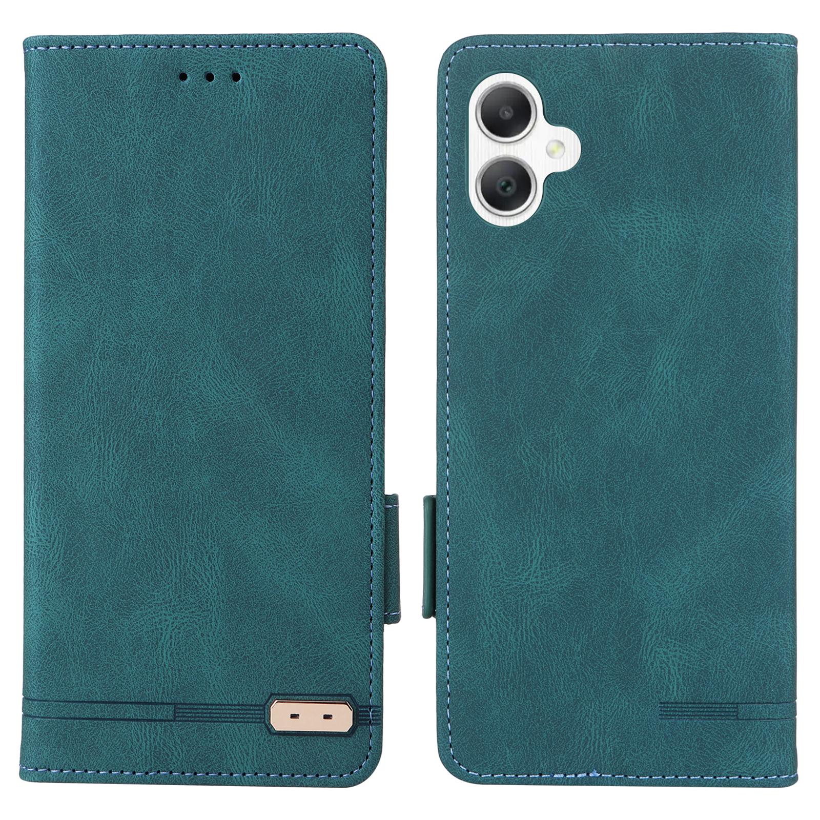 

For Samsung Galaxy A06 4G Case Leather Wallet Flip Phone Cover with Hardware Decor Blue