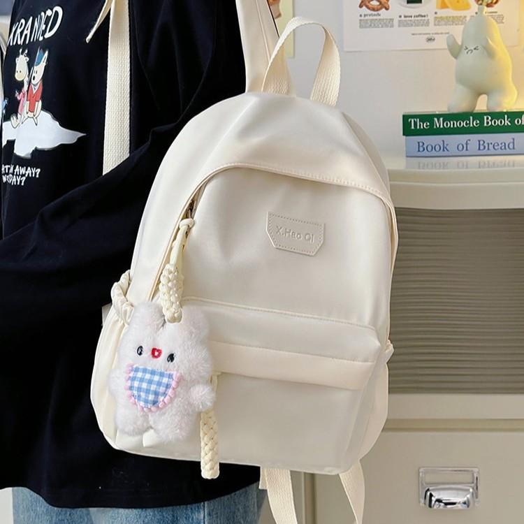 Schoolbag Korean version large capacity solid color ins simple versatile schoolbag female college student junior high school student high school