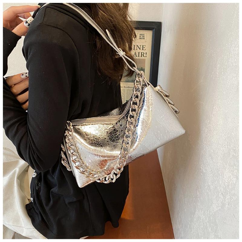 

Tooxika Высококачественная сумка-цепочка женская сумка через плечо Новая модная популярная сумка с текстурой серебряный