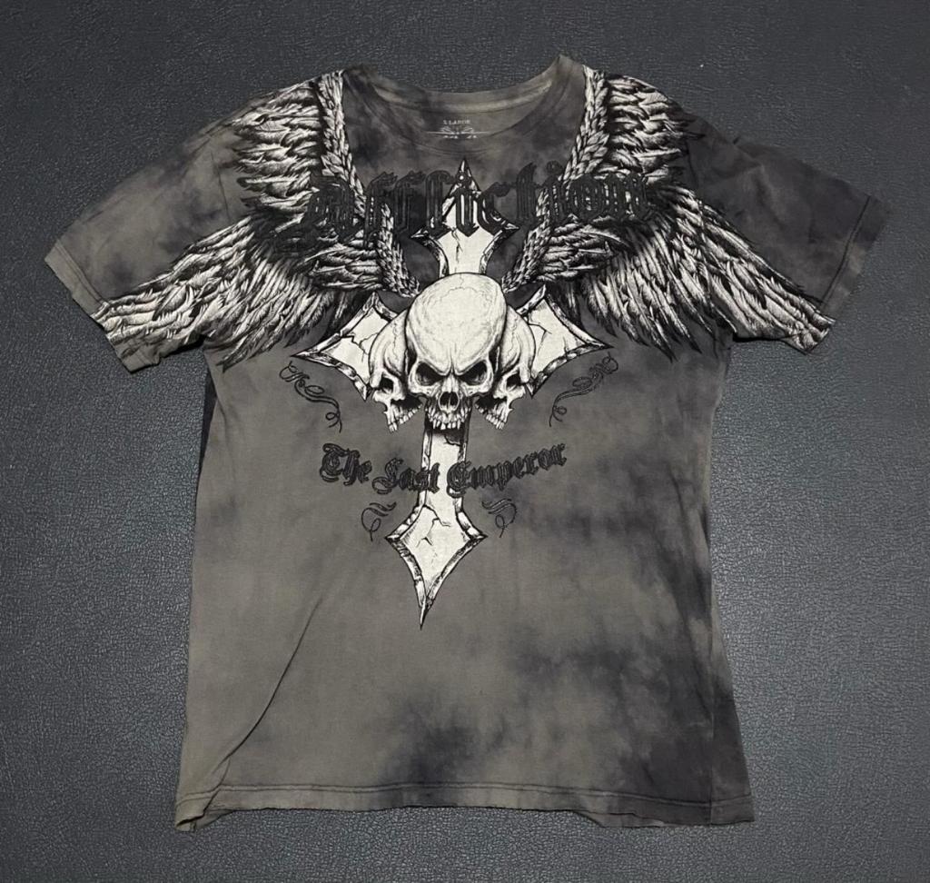 New European and American Men's Summer Skull Letter Print Comfortable and Breathable Round Neck T-shirt Outdoor Street Top