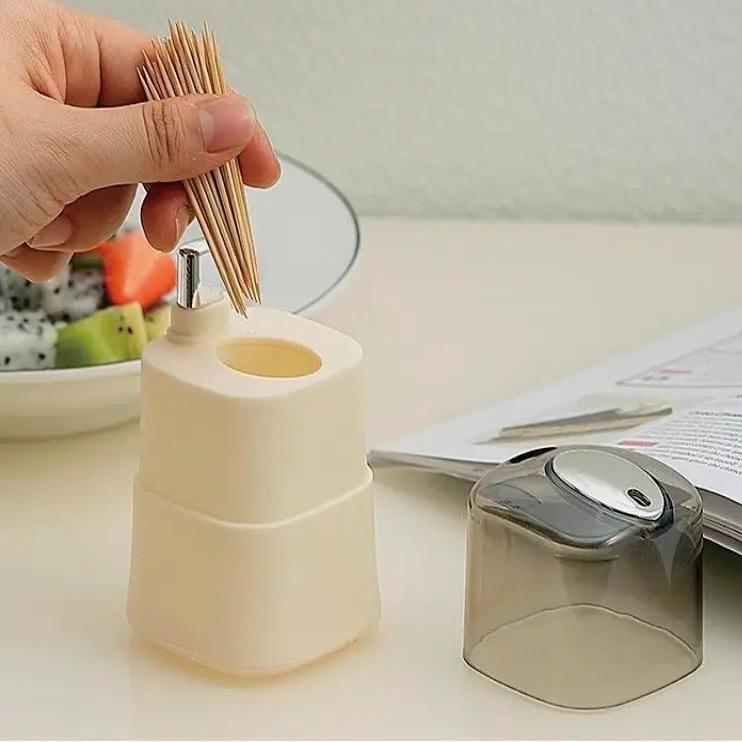 Creative Automatic Pop up Toothpick Dispenser Plastic Toothpick Case Box Decorative Toothpick Holder Press Toothpick Storage Box