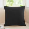 TUKUMO Solid Linen-Look Cushion Cover, Durable, 45x45cm, 50x50cm, Square, Stylish, Nordic, Modern, Cute, Simple, Cafe Style, Machine Washable (Black,